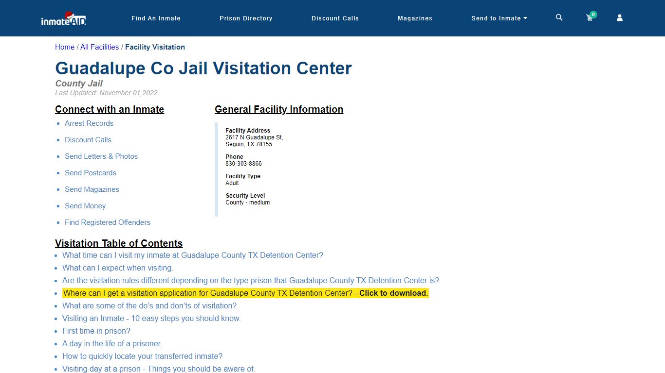 Guadalupe County TX Detention Center | Visitation, dress code ...